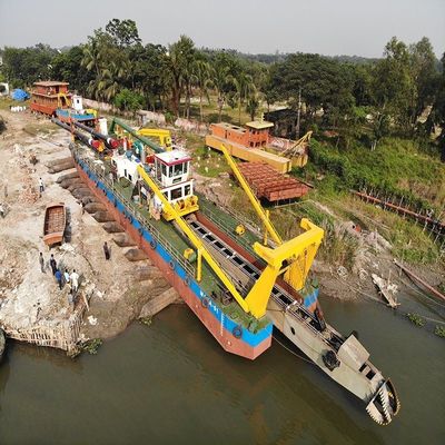 Dieselmotor zandmaaier Zuigdregger voor het drogen van riviermodder Diepte 0,5 meter -30 meter