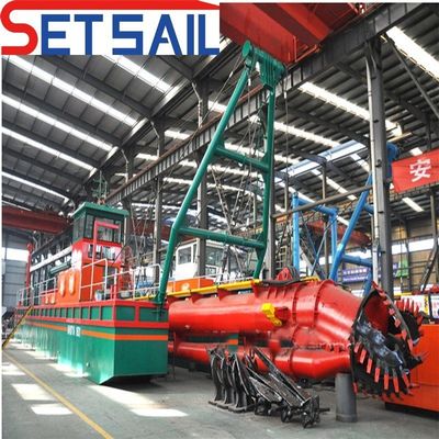 US 14 Inch Cutter Suction River Sand Dredger met HDPE-pijp en 70kw-110kw Cutter Power
