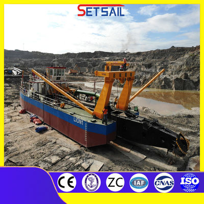 Professionele 39-65m Hydraulische Anker Boom Cutter Zuigdredger met dekkraan