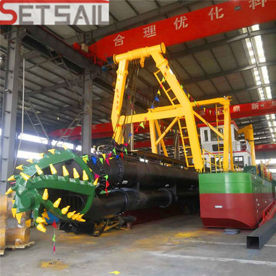 15 meter droogdiepte Rexroth Hydraulische snijmachine Zuigersandboot met hydrocyclonpomp
