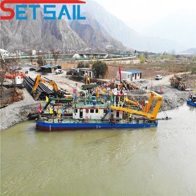 3500 M3 Waterstroom 18 inch Hydraulische Snijdmachine Zuigersand pompen Dredger Totaal Lengte 38m