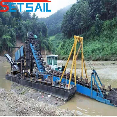 37kw-200kw Graafmachine voor de hoofdmotor van de krachtketen Bucket River Mining Dredger voor goud en diamant