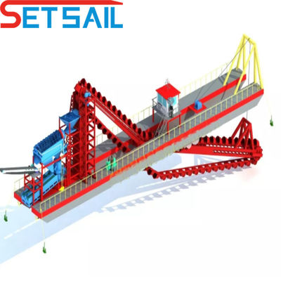 37kw-200kw Graafmachine voor de hoofdmotor van de krachtketen Bucket River Mining Dredger voor goud en diamant