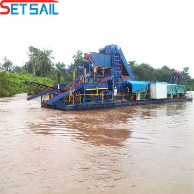 60-500 kubieke meter capaciteit Rivier Diamond Bucket Chain Gold Dredger met centrifuge