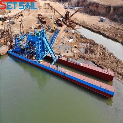 60-500 kubieke meter capaciteit Rivier Diamond Bucket Chain Gold Dredger met centrifuge