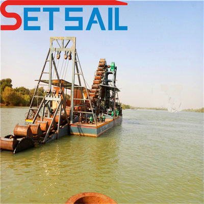 4kw X 3-10kw X3 Multi-Function Chain Bucket Mining Dredger voor rivierzand en goud