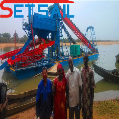 4kw X 3-10kw X3 Multi-Function Chain Bucket Mining Dredger voor rivierzand en goud
