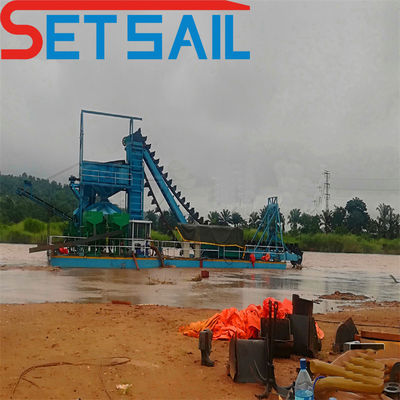 4kw X 3-10kw X3 Multi-Function Chain Bucket Mining Dredger voor rivierzand en goud