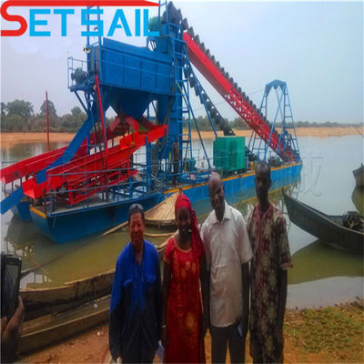 75kw-500kw Cumins High Capacity River Bucket Chain Dredger voor goud- en diamantwinning