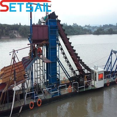 75kw-500kw Cumins High Capacity River Bucket Chain Dredger voor goud- en diamantwinning