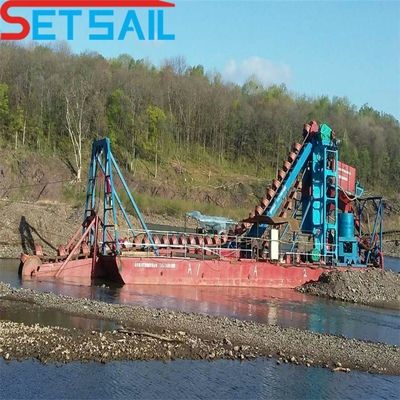 75kw-500kw Cumins High Capacity River Bucket Chain Dredger voor goud- en diamantwinning