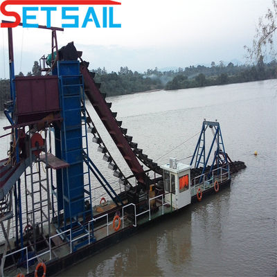 75kw-500kw Cumins High Capacity River Bucket Chain Dredger voor goud- en diamantwinning