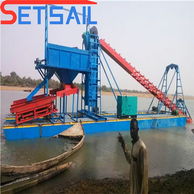 380V Bucket Chain River Gold Mining Dredge voor corrosiebestendig materiaal en rivier