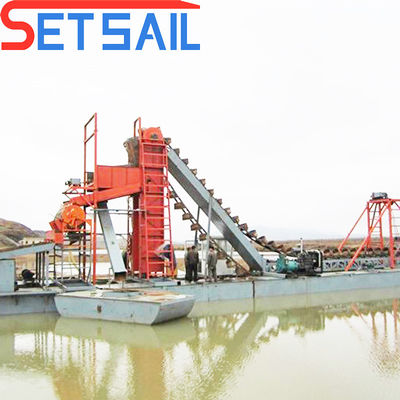 380V Bucket Chain River Gold Mining Dredge voor corrosiebestendig materiaal en rivier