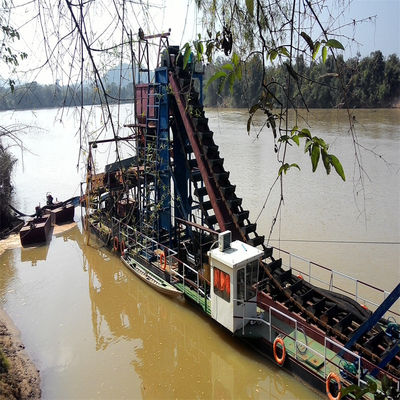 Vibratie Chut Chain Bucket River Mining Dredger voor goud Dredging Diepte 2-30m