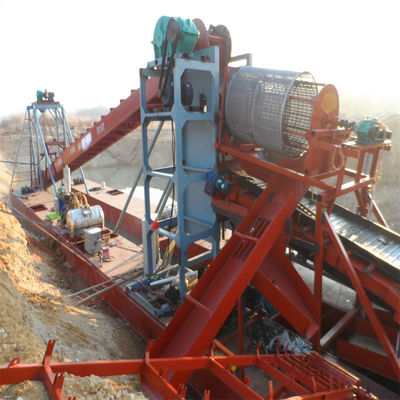 Vibratie Chut Chain Bucket River Mining Dredger voor goud Dredging Diepte 2-30m