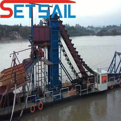 7-30 meter Dredging Diepte Bucket Chain Goud en Diamant Dredger met Trommel Screen