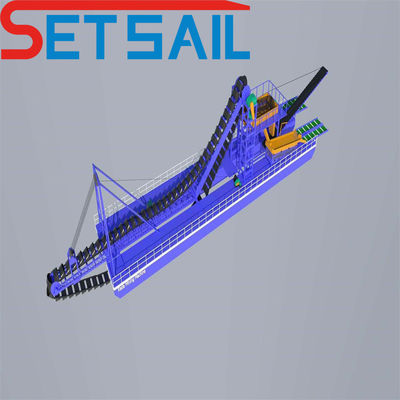 7-30 meter Dredging Diepte Bucket Chain Goud en Diamant Dredger met Trommel Screen