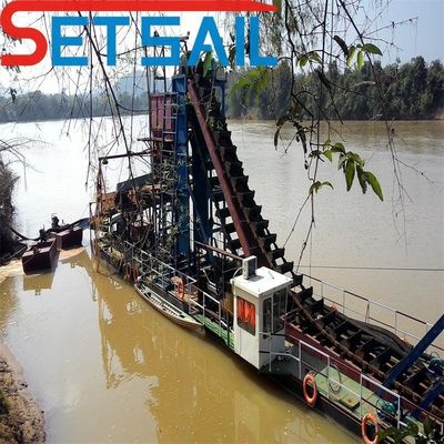 7-30 meter Dredging Diepte Bucket Chain Goud en Diamant Dredger met Trommel Screen