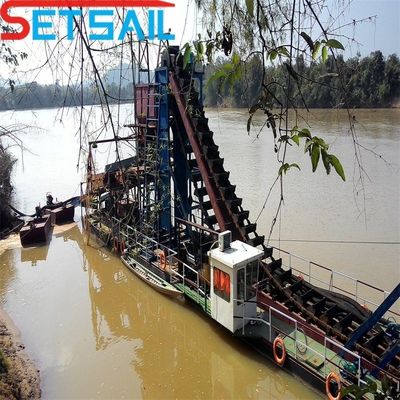 Set Sail 100m3/uur Bucket Chain Gold Dredger voor het selecteren en pannen van goud tegen betaalbare prijzen