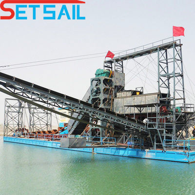 Set Sail 100m3/uur Bucket Chain Gold Dredger voor het selecteren en pannen van goud tegen betaalbare prijzen