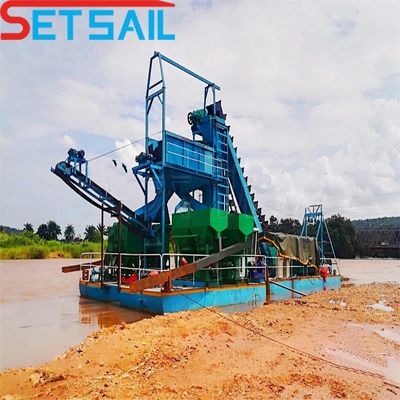 Set Sail 100m3/uur Bucket Chain Gold Dredger voor het selecteren en pannen van goud tegen betaalbare prijzen
