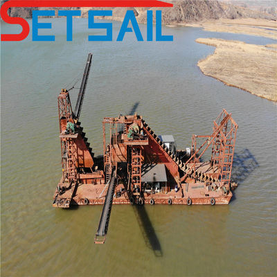 Kettingemper met emmer voor rivierzand en goud Dredging Diepte 8m-28m Hoge capaciteit