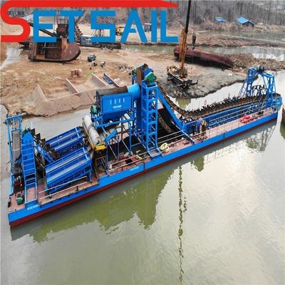 Kettingemper met emmer voor rivierzand en goud Dredging Diepte 8m-28m Hoge capaciteit