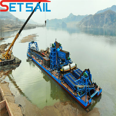 14L-39L Totaal brandstofverbruik Bucket Sand Mud Dredger met Gold Diamond Machine