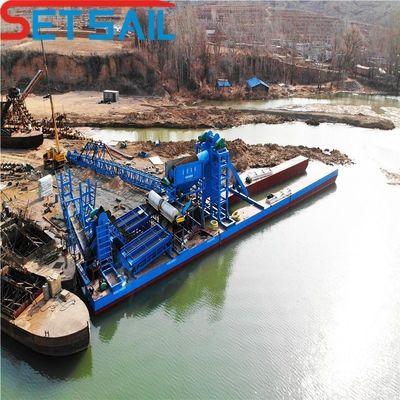 14L-39L Totaal brandstofverbruik Bucket Sand Mud Dredger met Gold Diamond Machine