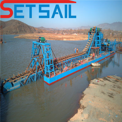 60m3-500m3 capaciteit aangepaste keten emmer zand goud bagger met trommel scherm