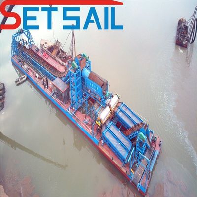 60m3-500m3 capaciteit aangepaste keten emmer zand goud bagger met trommel scherm