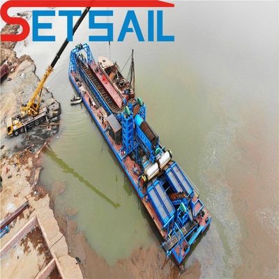 60m3-500m3 capaciteit aangepaste keten emmer zand goud bagger met trommel scherm