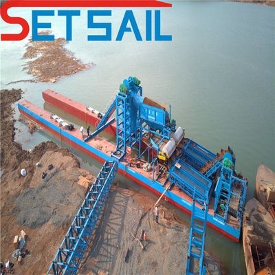 60m3-500m3 capaciteit aangepaste keten emmer zand goud bagger met trommel scherm