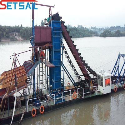 Cyclone type gietijzeren keten emmer goud en diamant bagger voor zand zandwinning