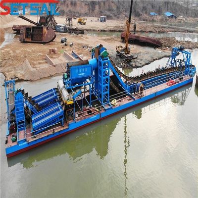 Cyclone type gietijzeren keten emmer goud en diamant bagger voor zand zandwinning