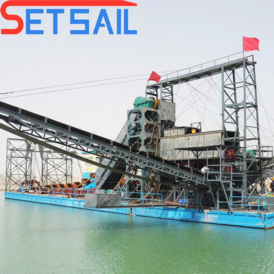 Chain Bucket River Diamond Mining Machinery met migratieapparaat 4kw X 3-10kw X3