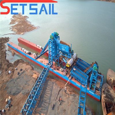 Chain Bucket River Diamond Mining Machinery met migratieapparaat 4kw X 3-10kw X3