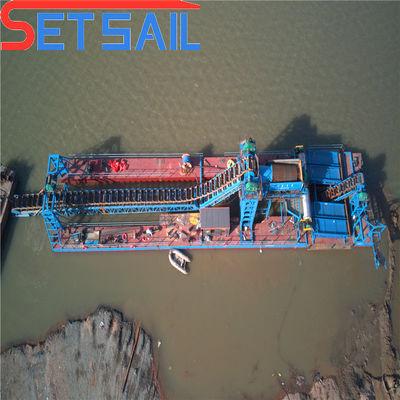 Chain Bucket River Diamond Mining Machinery met migratieapparaat 4kw X 3-10kw X3