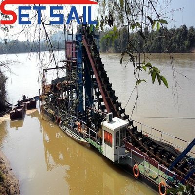 Chain Bucket River Gold and Diamond Mining Ship met hefmotor 7.5kw-100kw