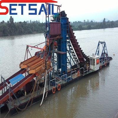 Chain Bucket River Gold and Diamond Mining Ship met hefmotor 7.5kw-100kw