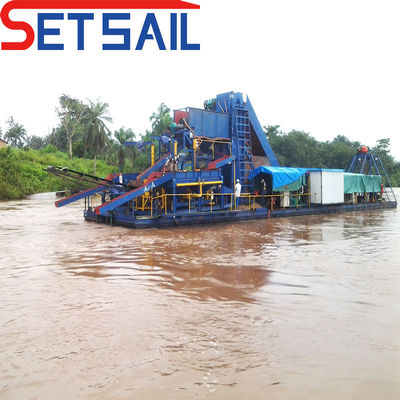 Chain Bucket River Gold and Diamond Mining Ship met hefmotor 7.5kw-100kw