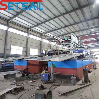 95kw-260kw Totaal vermogen keten Bucket Reservoir Sand Diamond Dredging Equipment voor goud