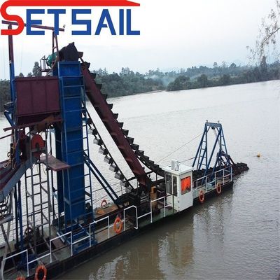 Lake Chain Bucket River Gold Mining Dredger met Drum Screen Lengte 1,4mx1,2m-2,6mx1,5m