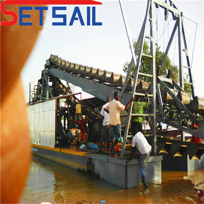Lake Chain Bucket River Gold Mining Dredger met Drum Screen Lengte 1,4mx1,2m-2,6mx1,5m