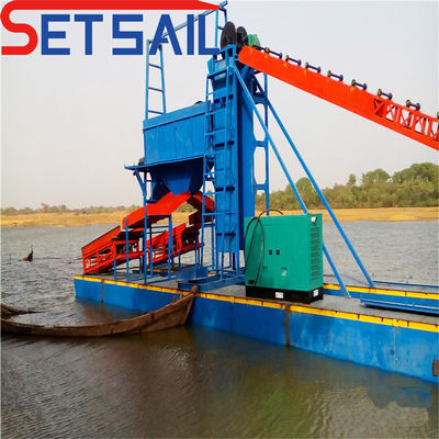 Lake Chain Bucket River Gold Mining Dredger met Drum Screen Lengte 1,4mx1,2m-2,6mx1,5m