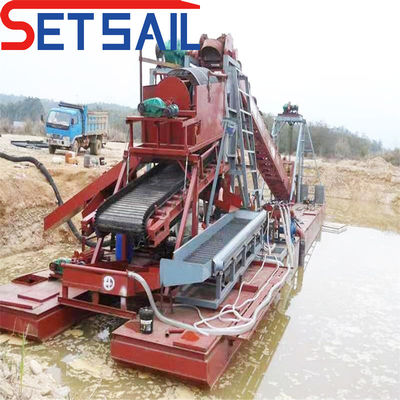 Lake Chain Bucket River Gold Mining Dredger met Drum Screen Lengte 1,4mx1,2m-2,6mx1,5m