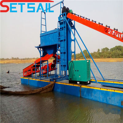 CTD Slot Type Chain Bucket Gold and Diamond Mining Dredger met romp afmetingen 23m-49m