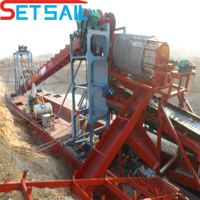 CTD Slot Type Chain Bucket Gold and Diamond Mining Dredger met romp afmetingen 23m-49m