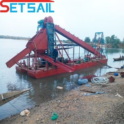 CTD Slot Type Chain Bucket Gold and Diamond Mining Dredger met romp afmetingen 23m-49m